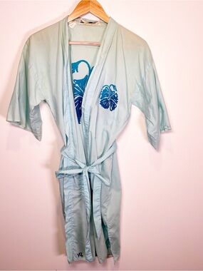 Vintage 70s/80s Jean-Yves Froment St Barth Hand-Printed Hibiscus Robe